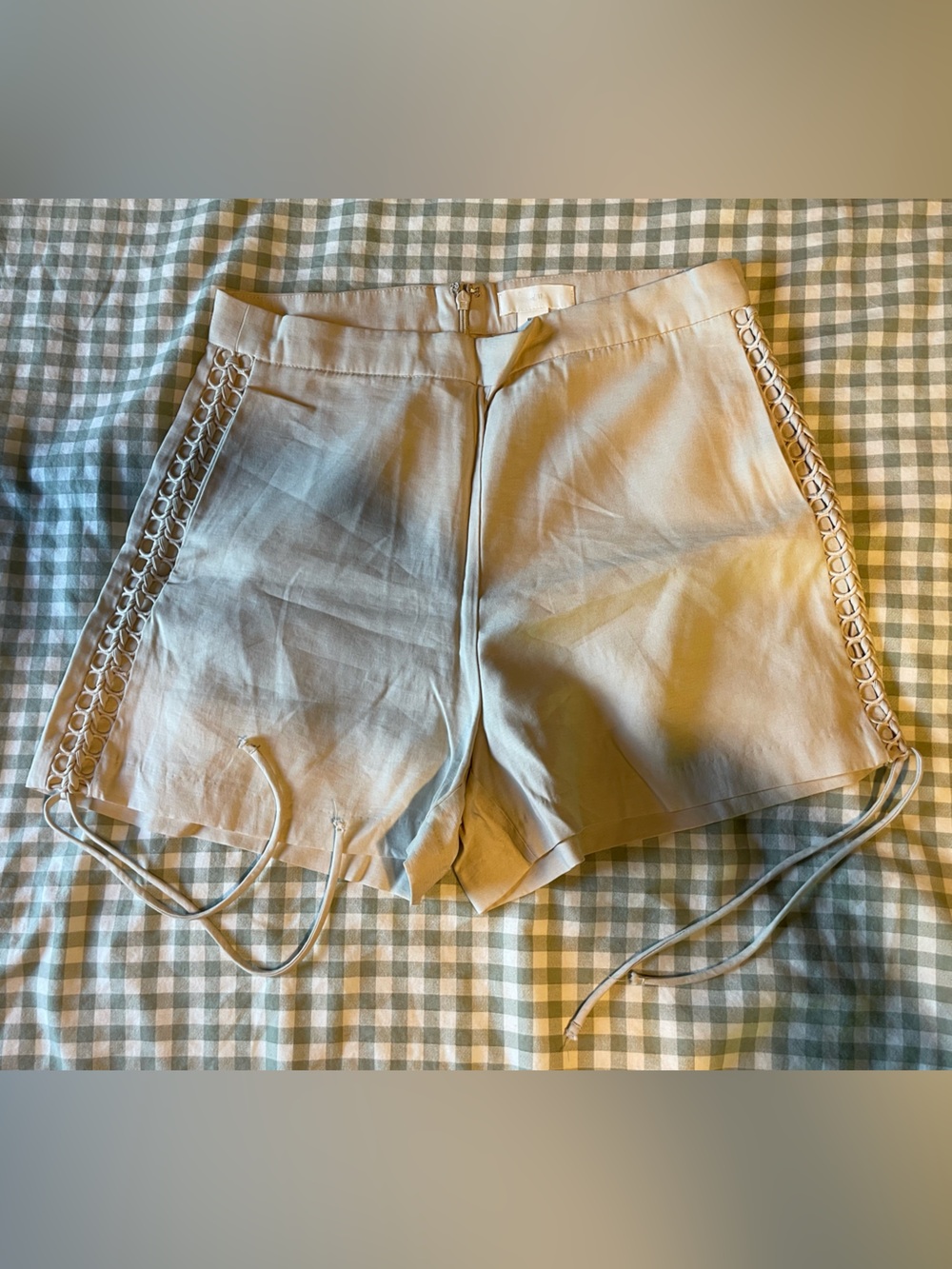 Women's Cream Side Detail Summer Shorts